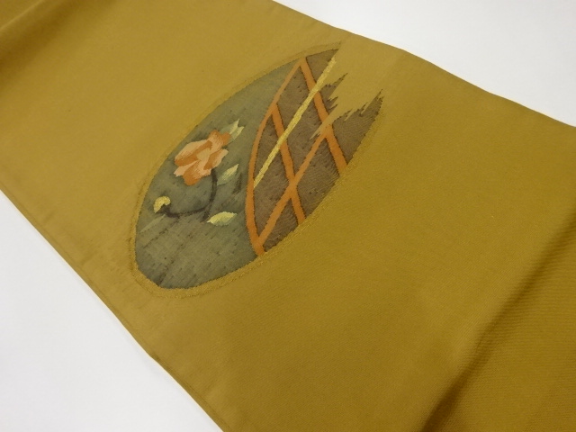 リサイクル　すくい織枝花模様織出し袋帯